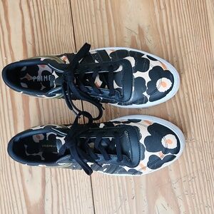 Marimekko X Adidas Black and White Floral Sneakers